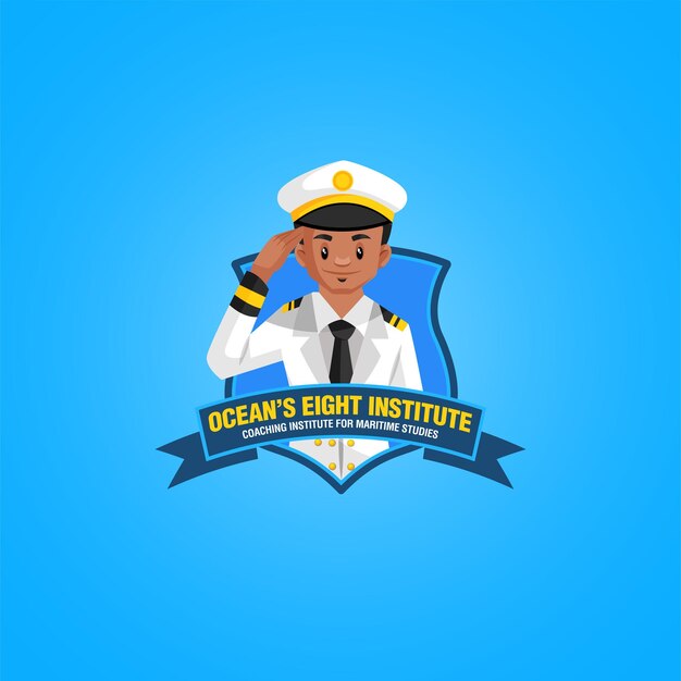 Ocean's eight institute vector mascot logo template