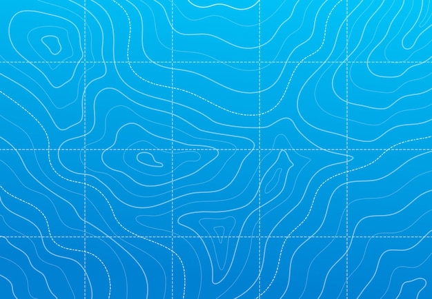 Ocean or sea line contour topographic terrain map