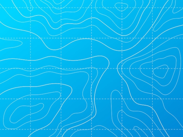 Vector ocean and sea line contour topographic vector map