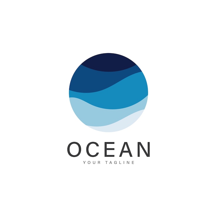 Vector ocean sea wave logo design vector