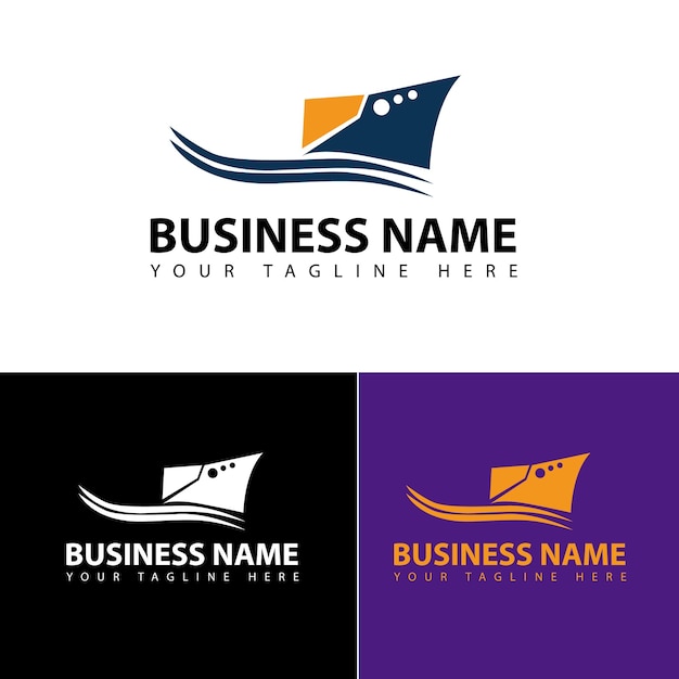 Vector ocean ship - sign concept. sea boat illustration. vector logo template.