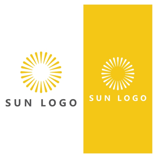 Ocean Sunset Logo Design Inspiratie geïsoleerd op een witte achtergrond