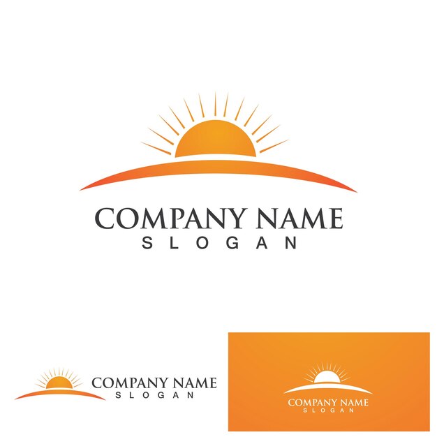 Ocean sunset logo design ispirazione isolata su sfondo bianco