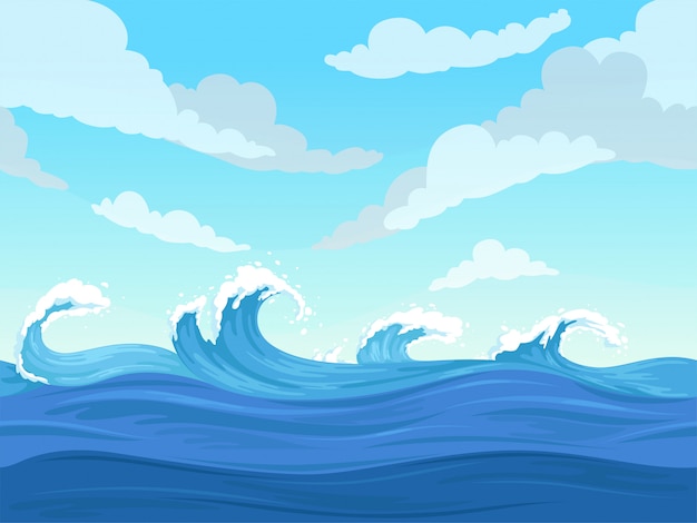 Vector ocean surface wave background