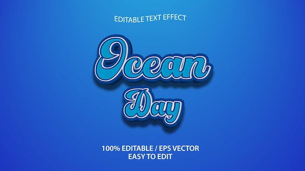 Ocean text effect eps Premium Vector