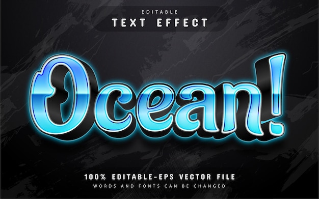 Ocean text effect with gradient