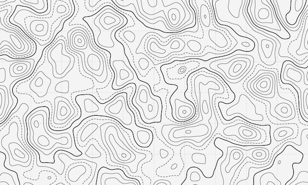 Океаническая топографическая карта с криволинейными волновыми изолинами векторная иллюстрация Топографическая глубина моря