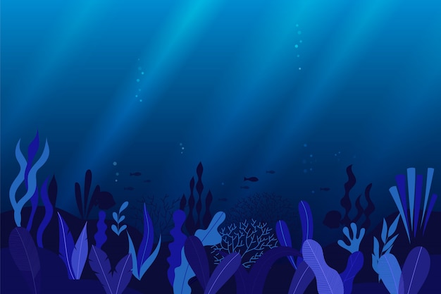 Vector ocean underwater background