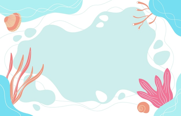 Premium Vector | Ocean underwater life sea beach abstract water background