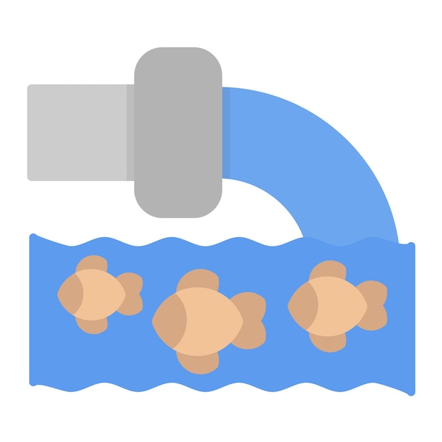 Ocean Waste Flat Illustration