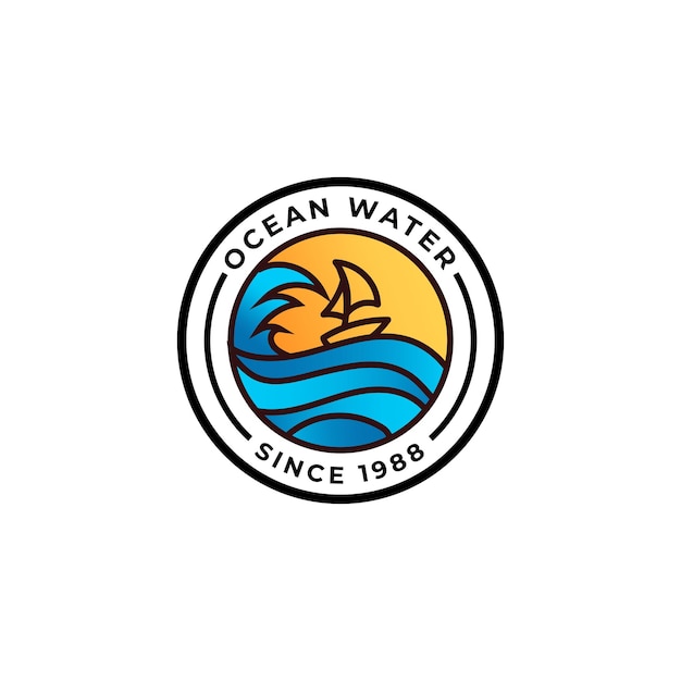 Ocean Water Logo Vector Illustration Suitable for your company