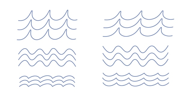 Ocean wave icon Wave line and wavy zigzag lines Vector illustration