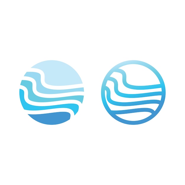 Modello di logo ocean wave vector design semplice e moderno del logo dell'oceano