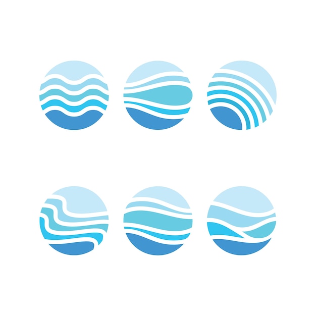 Modello di logo ocean wave vector design semplice e moderno del logo dell'oceano