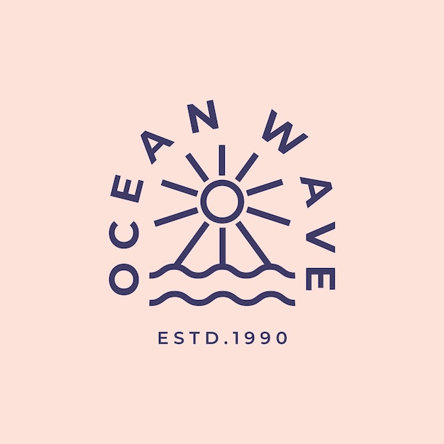 Vector ocean wave logo vector minimalist design