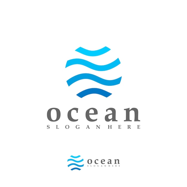 Ocean wave logo vector sjabloon creatieve water wave logo ontwerpconcepten