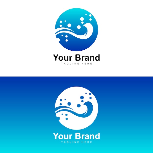 Ocean Wave Logo Water Wave Design Brand Design Vector