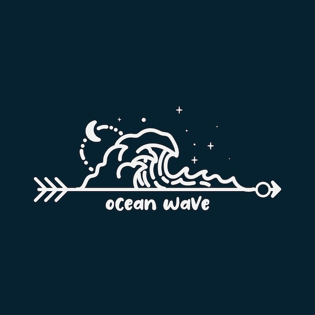 ocean wave in monoline style