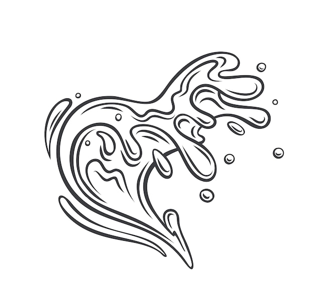 Vector ocean wave outline