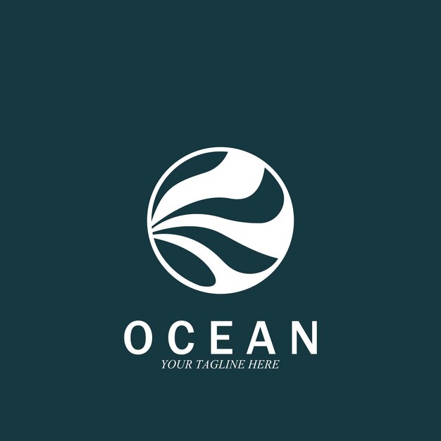 Ocean wave zee logo vector illustratie ontwerpsjabloon