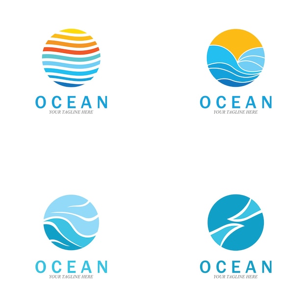 Ocean wave zee logo vector illustratie ontwerpsjabloon