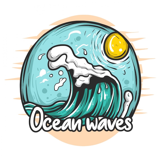 Vector ocean waves illustration