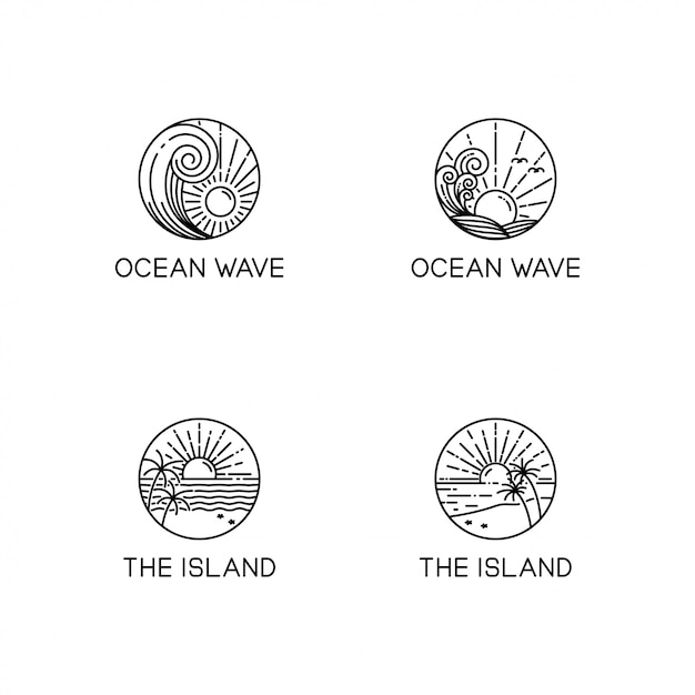 Ocean waves logo collectie