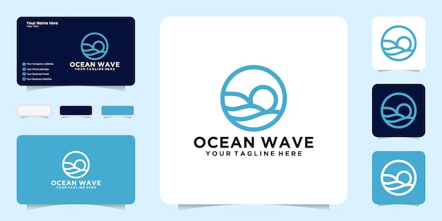 Vector ocean waves logo design a simple logo that is perfect for the travel industry