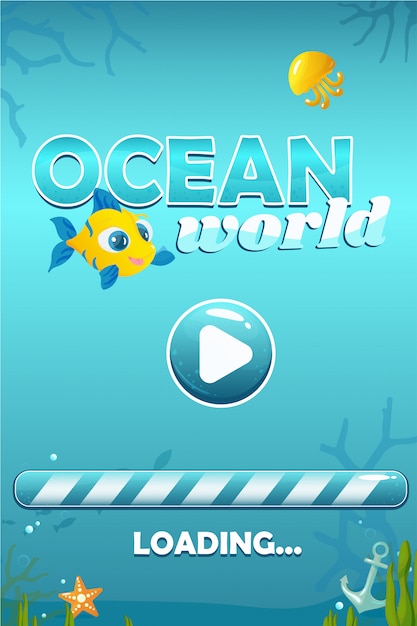 게임을위한 Ocean World 시작 화면