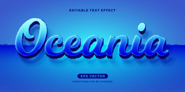 Vector oceania editable text effect