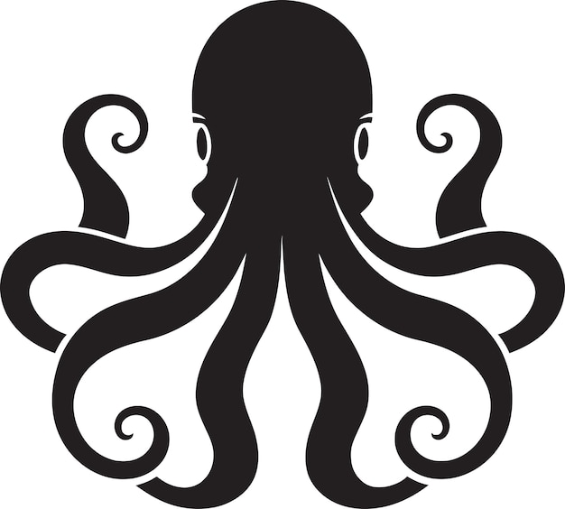 Oceanic Odyssey Octopus Icon Векторная чернила Индульгентный дизайн логотипа Octopus