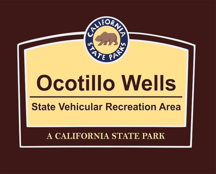 Vector 갈색 배경의 ocotillo wells 캘리포니아