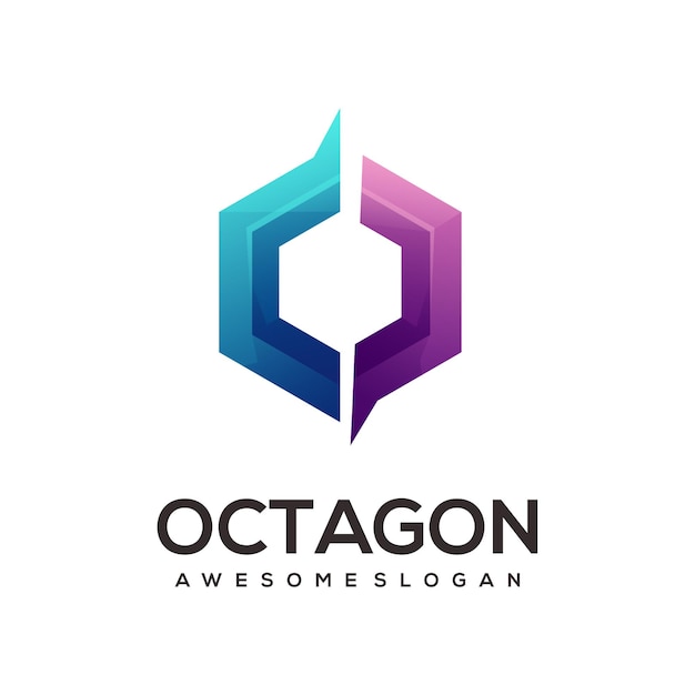 Octagon logo colorful gradient illustration