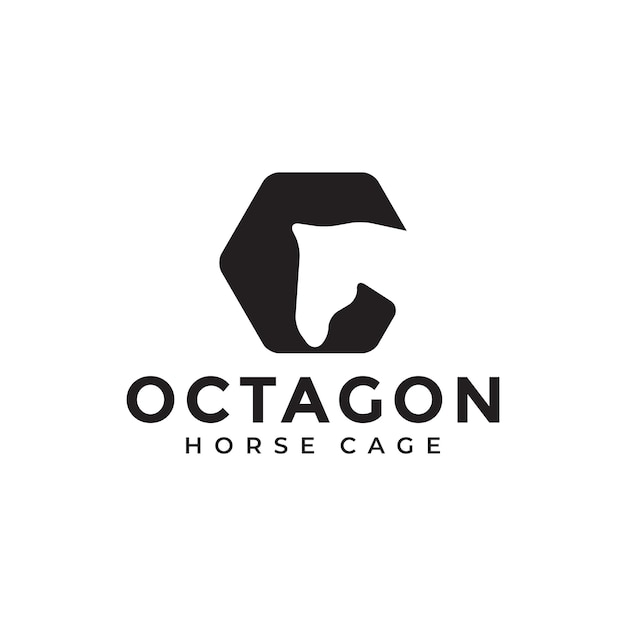 Vector octagon with horse shape logo design vector graphic symbol icon illustration creative idea