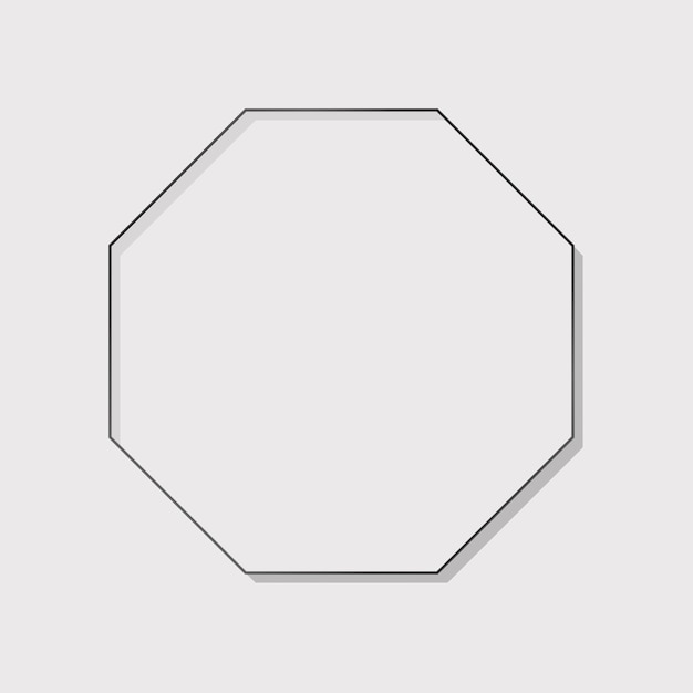 Octagon zwart frame op een lege achtergrond vector