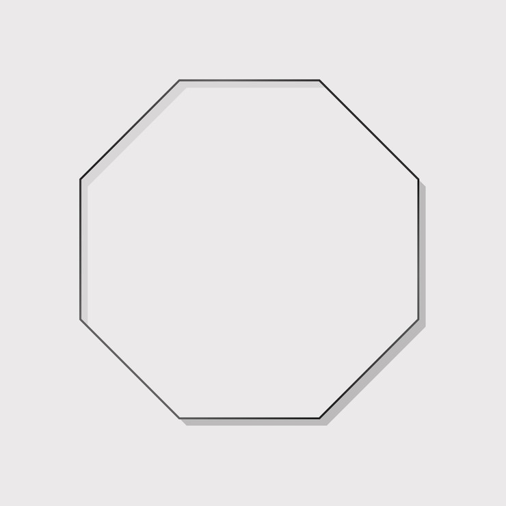 Vector octagon zwart frame op een lege achtergrond vector