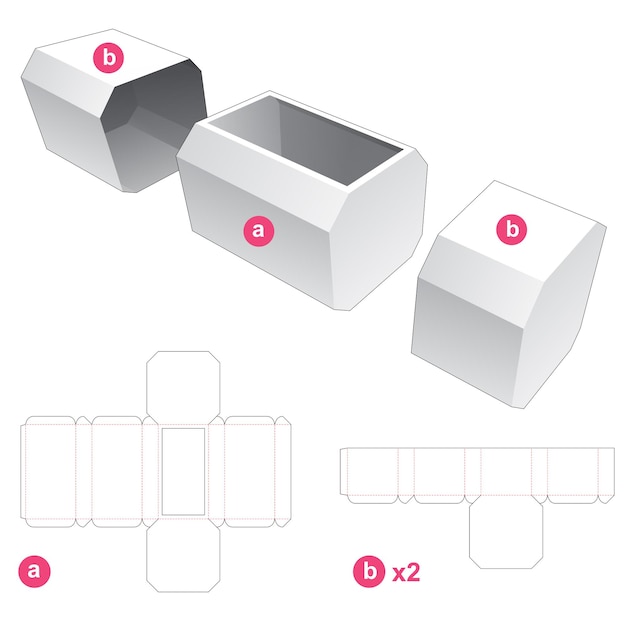 Premium Vector  Drawer box die cut template