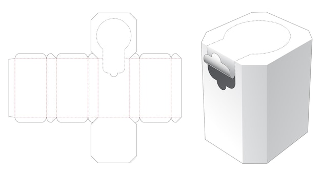 Scatola ottagonale con cerniera fustellata modello