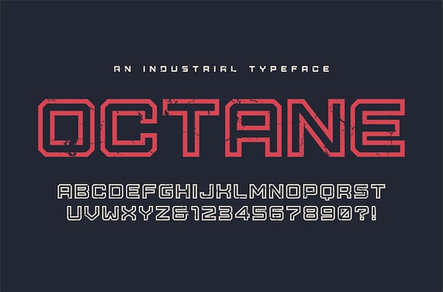 Octane display typeface, font, alphabet, typography Global swatches