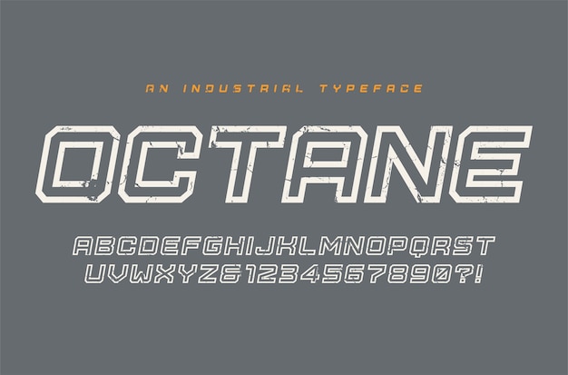 Octane display typeface, font, alphabet, typography Global swatches