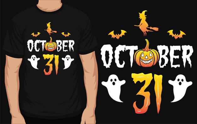 Vector october 31st halloween tshirt design