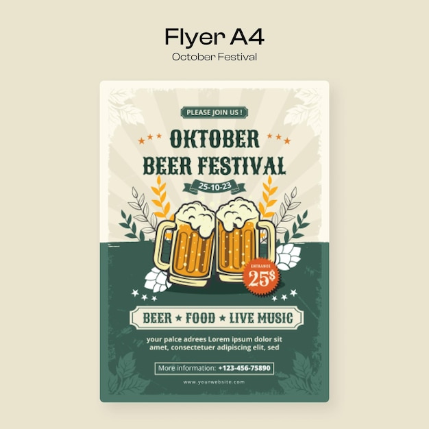 Vector october beer festival flyer template