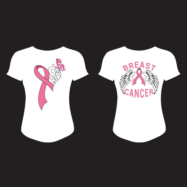 벡터 10월 유방암 티셔츠 디자인