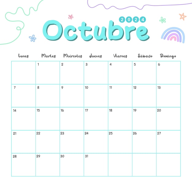 Вектор Октябрьский милый настольный календарь