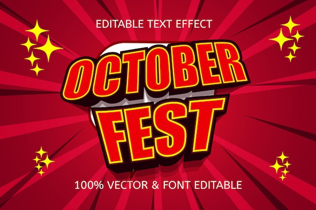 October fest color yellow red editable text effect