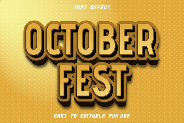 Эффект редактируемого текста october fest с тиснением в винтажном стиле