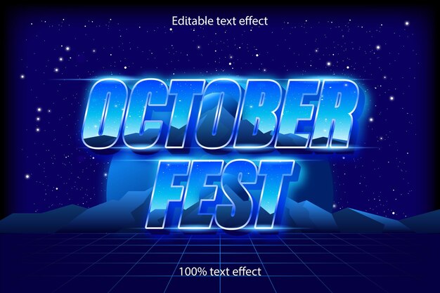 October fest editable text effect retro style