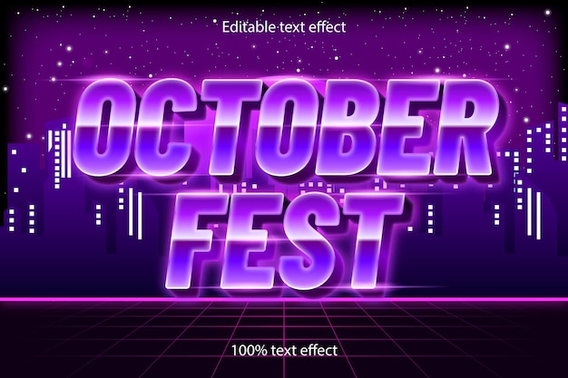 Festa di ottobre effetto testo modificabile stile retrò