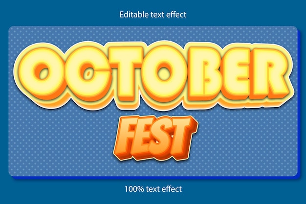 October fest editable text effect