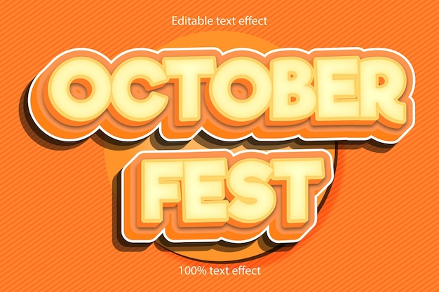 October fest editable text effect